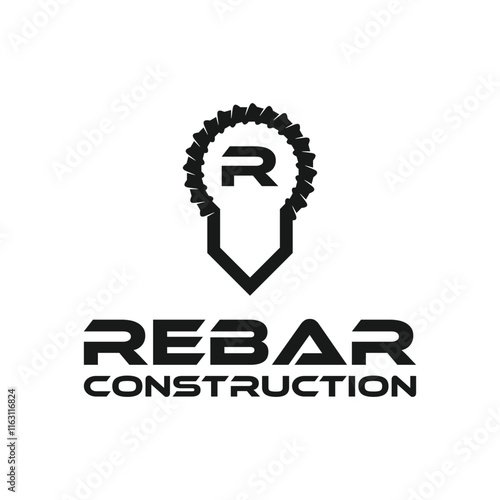 rebar concrete construction tor quality industry logo design vector
