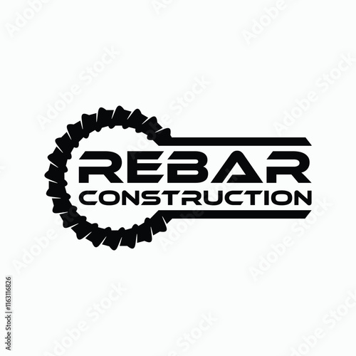 rebar industrial construction logo design vector
