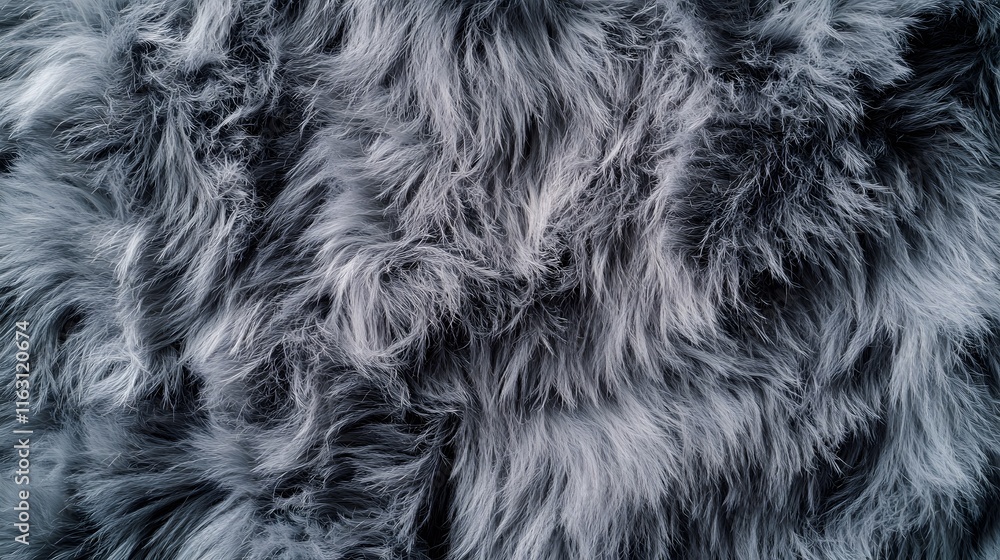 Obraz premium A close-up of soft, fluffy gray fur with varying textures and shades.
