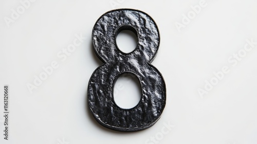 The number eight symbol on a grimy white wall, symbolizing infinity photo