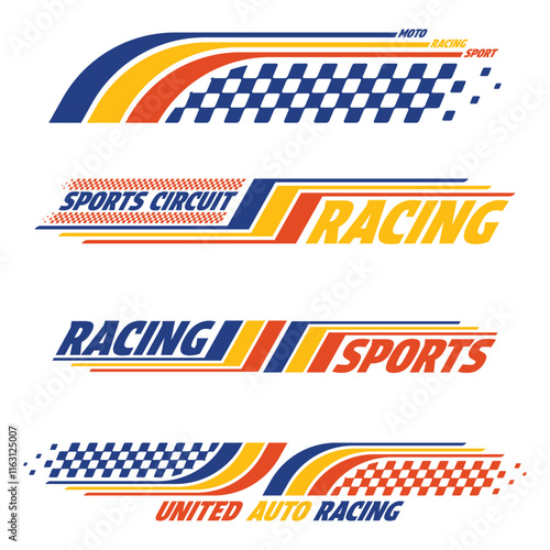 Racing three colours flag decals