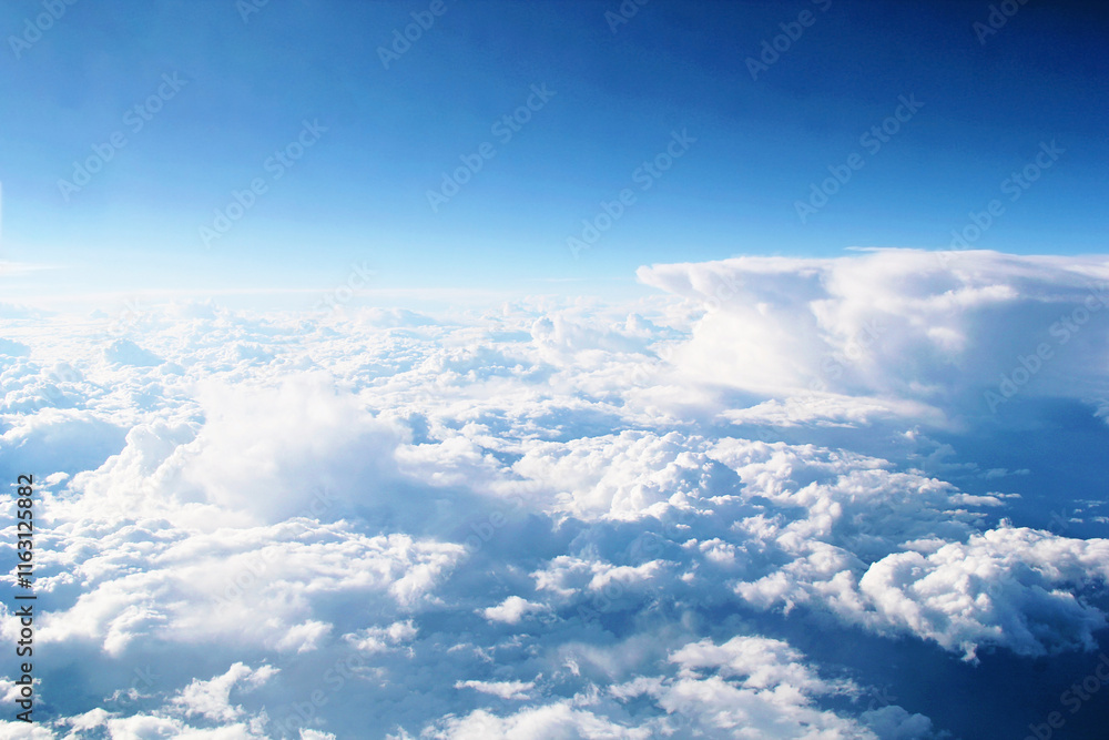 Fluffy Soft Clouds Panorama View from the Above or from Airpane Fluffy Soft Clouds Panorama View from the Above or from Airpane