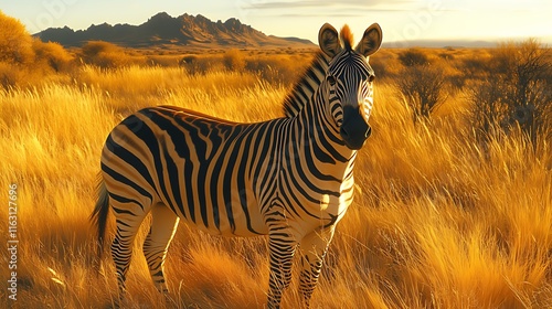 Graceful Zebra in the African Savannah photo