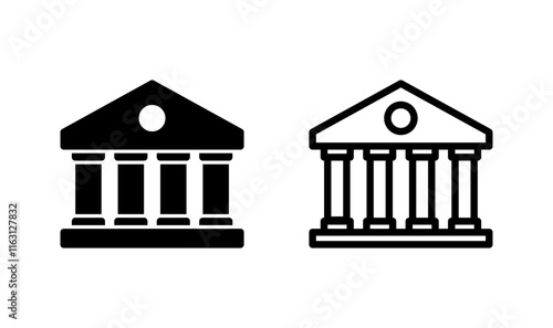 Bank icon logo design. Bank sign and symbol, museum, university