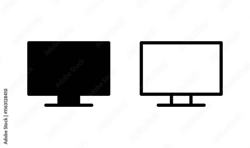 Computer icon logo design. computer monitor sign and symbol Computer icon logo design. computer monitor sign and symbol