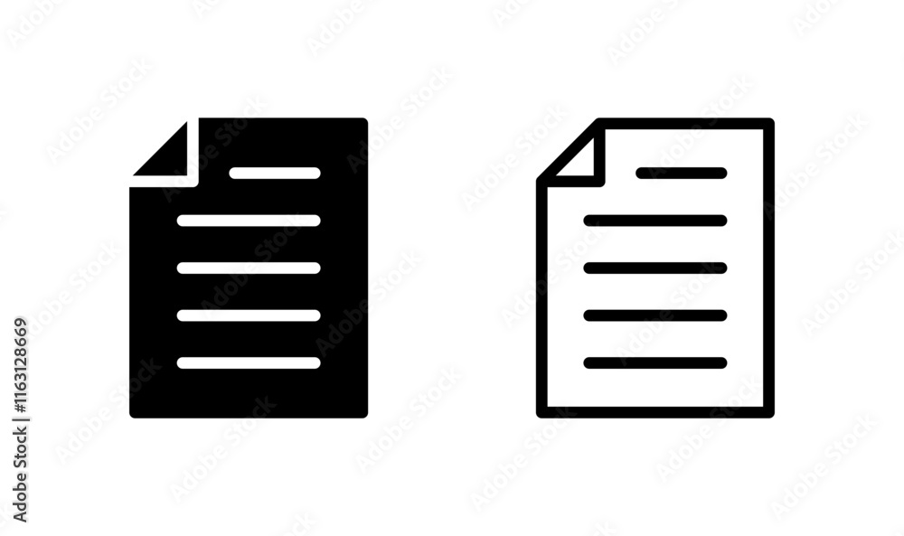 Document icon logo design. Paper sign and symbol. File Icon Document icon logo design. Paper sign and symbol. File Icon