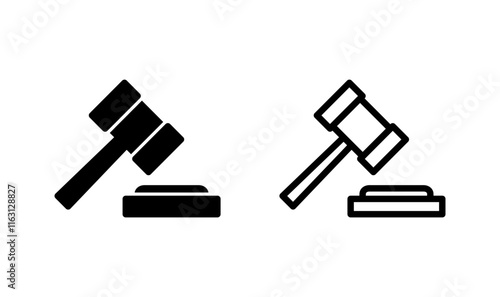 Gavel icon logo design. judge gavel sign and symbol. law icon. auction hammer