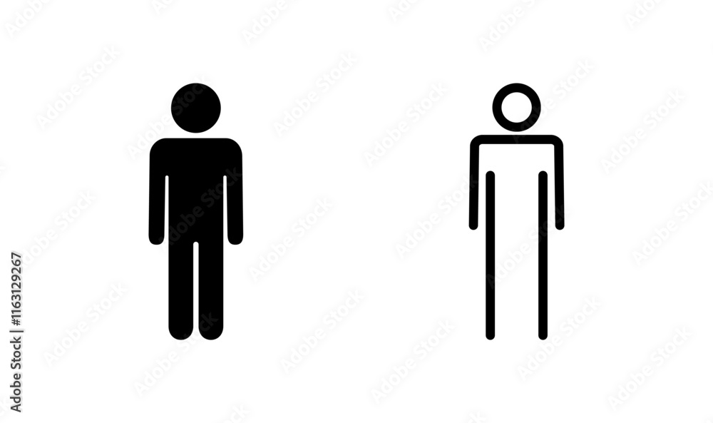 Man icon logo design. male sign and symbol. human symbol Man icon logo design. male sign and symbol. human symbol