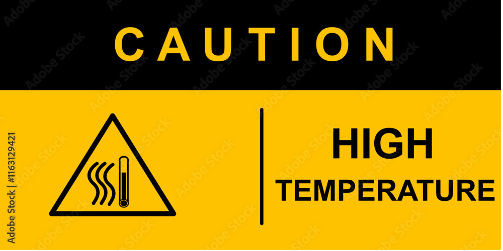 Fototapeta premium Caution sign high temperature vector design. to notify people about hot temperatures.