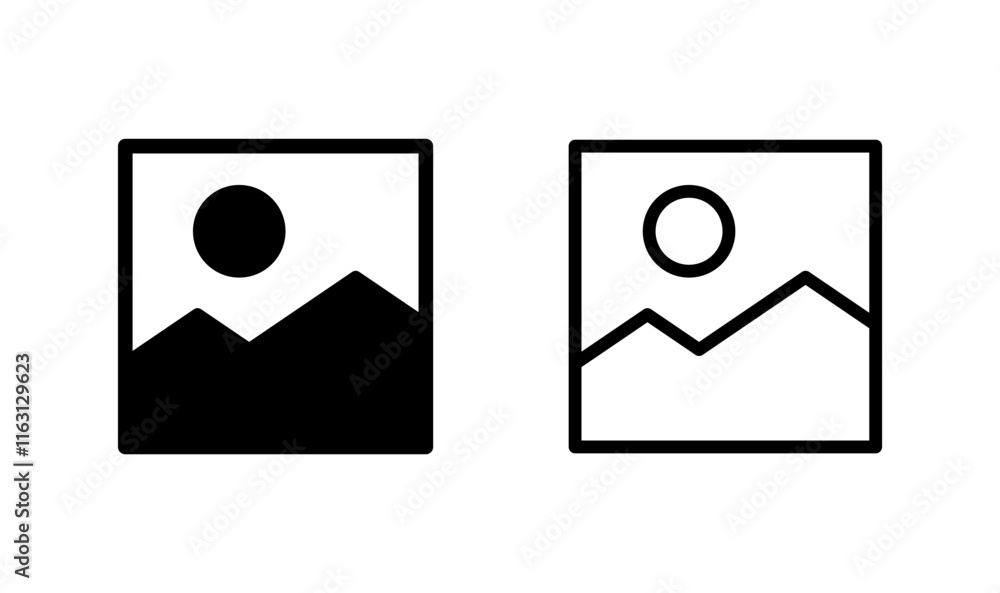 Picture icon logo design. photo gallery sign and symbol. image icon Picture icon logo design. photo gallery sign and symbol. image icon