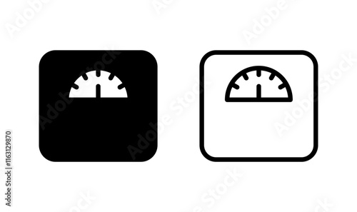Scales icon logo design. Weight scale sign and symbol