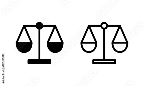 Scales icon logo design. Law scale icon. Justice sign and symbol