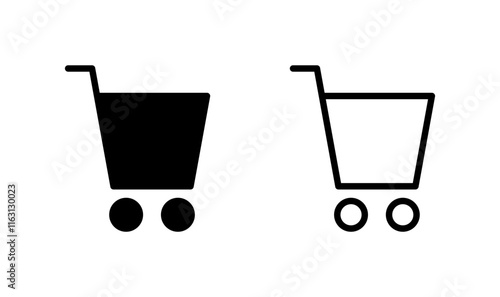 Shopping icon logo design. Shopping cart sign and symbol. Trolley icon