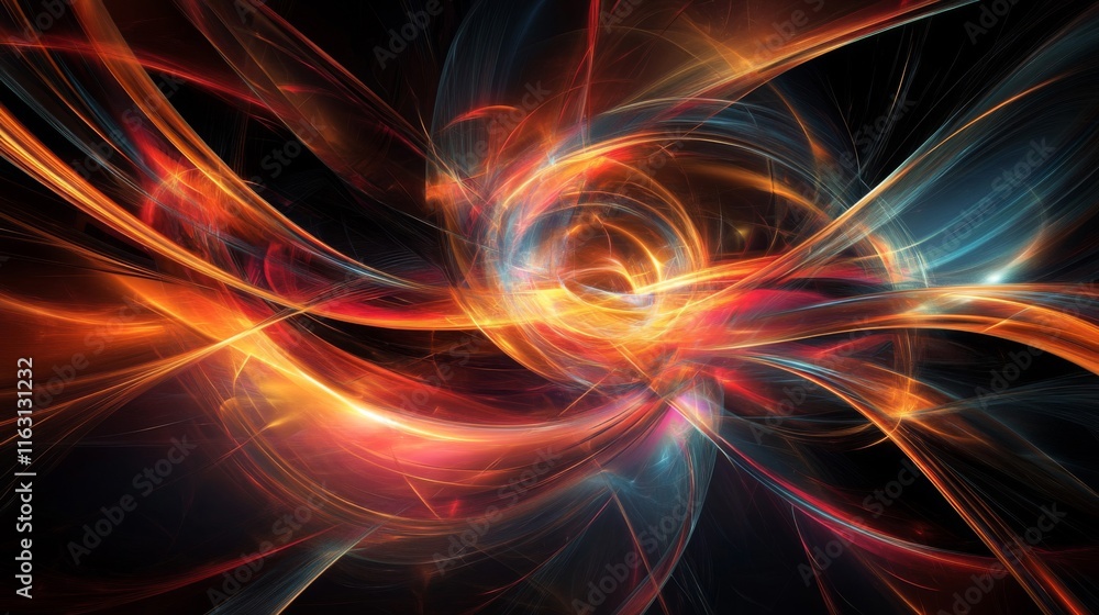 Obraz premium Abstract swirling fiery light energy artwork