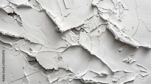 White Plaster Wall: Bloated and Pluff Texture Background. photo