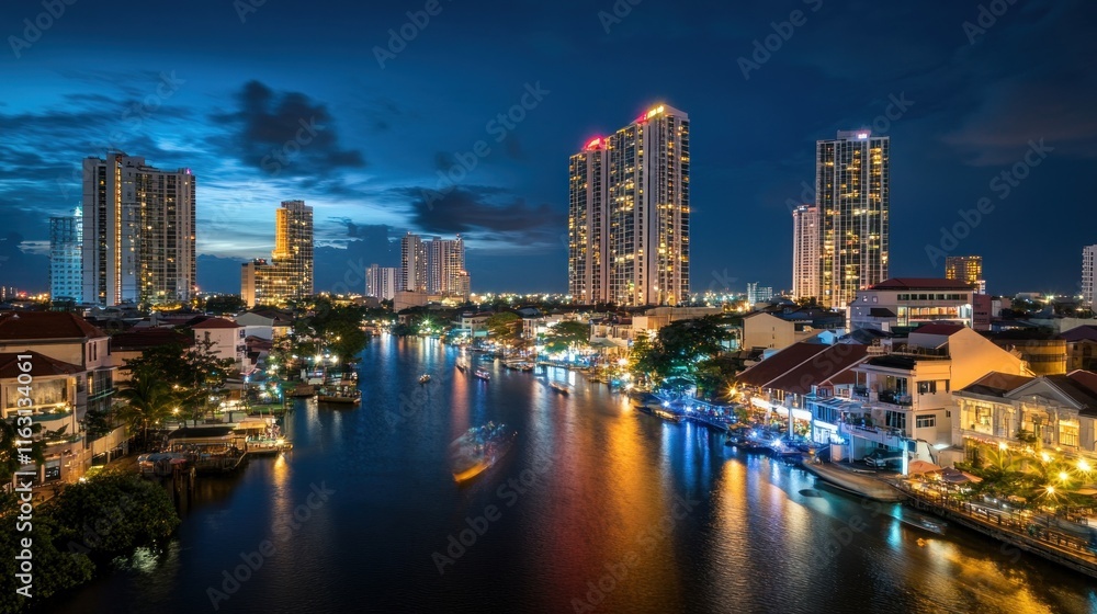 A dynamic cityscape at night showcasing smart electronics and IoT integration in daily life, A dynamic cityscape at night showcasing smart electronics and IoT integration in daily life,