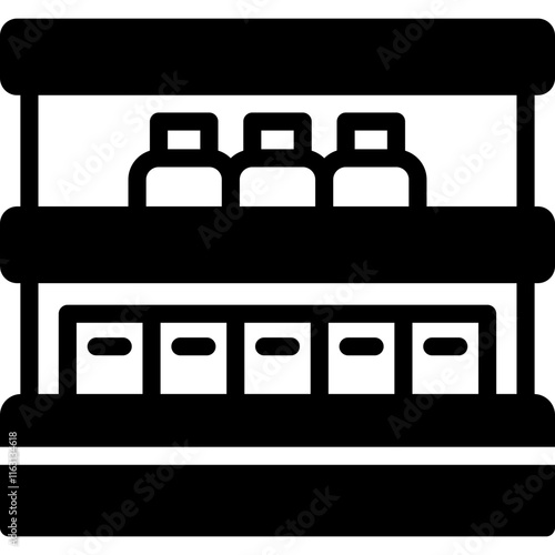 shelf icon illustration design with solid