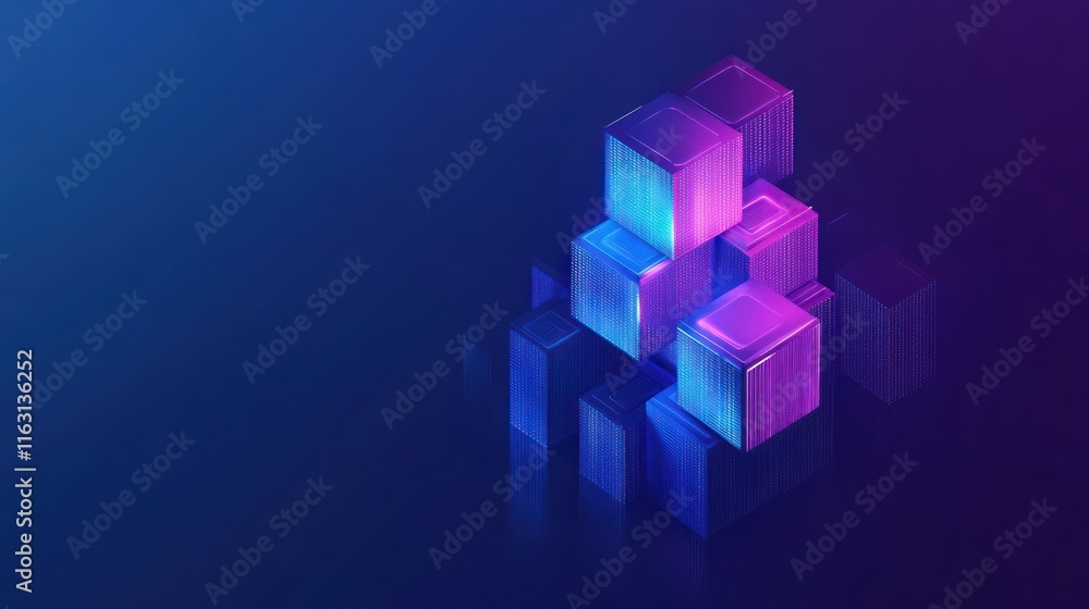 Abstract 3D Neon Cubes Abstract 3D Neon Cubes