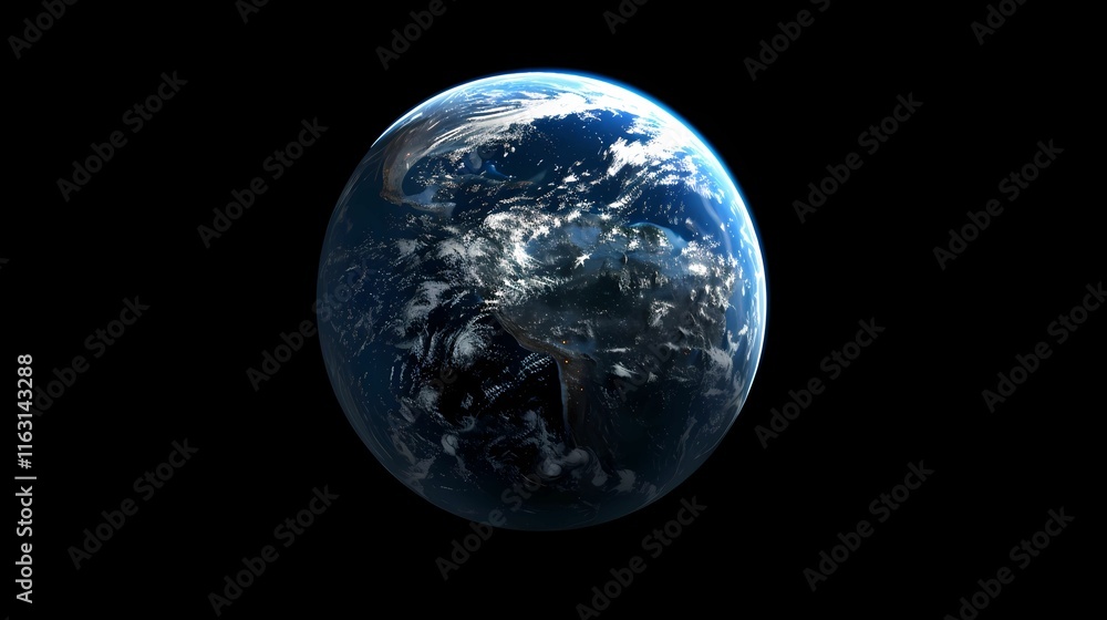 3D rendering of the Earth from space 3D rendering of the Earth from space