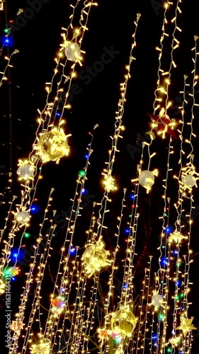 Vertical video of new years decorations