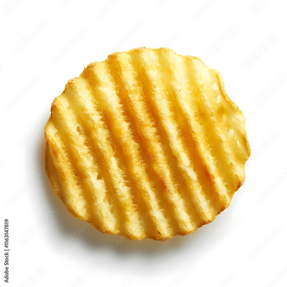 Close up of potato chips slice isolated on white background Close up of potato chips slice isolated on white background