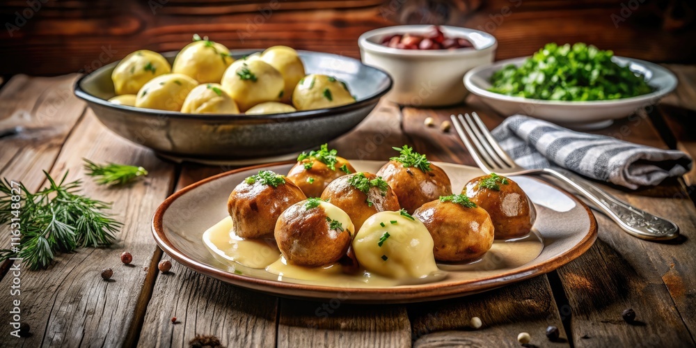 Succulent Swedish meatballs, creamy gravy, fluffy potatoes: a national culinary treasure. Succulent Swedish meatballs, creamy gravy, fluffy potatoes: a national culinary treasure.
