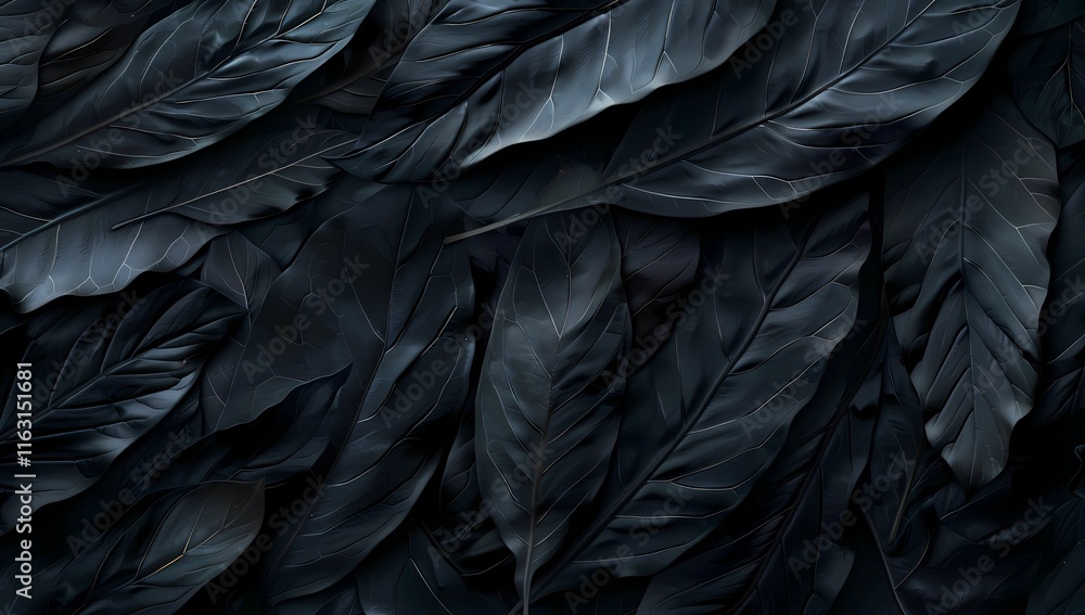 Fototapeta premium a black wallpaper with dark leaves