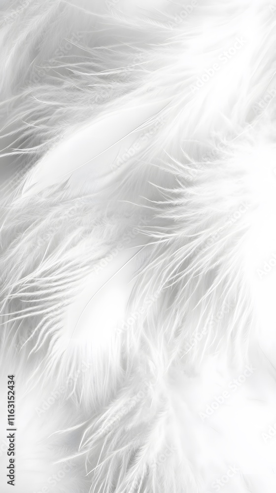 Obraz premium Close-up of White Feathers Texture