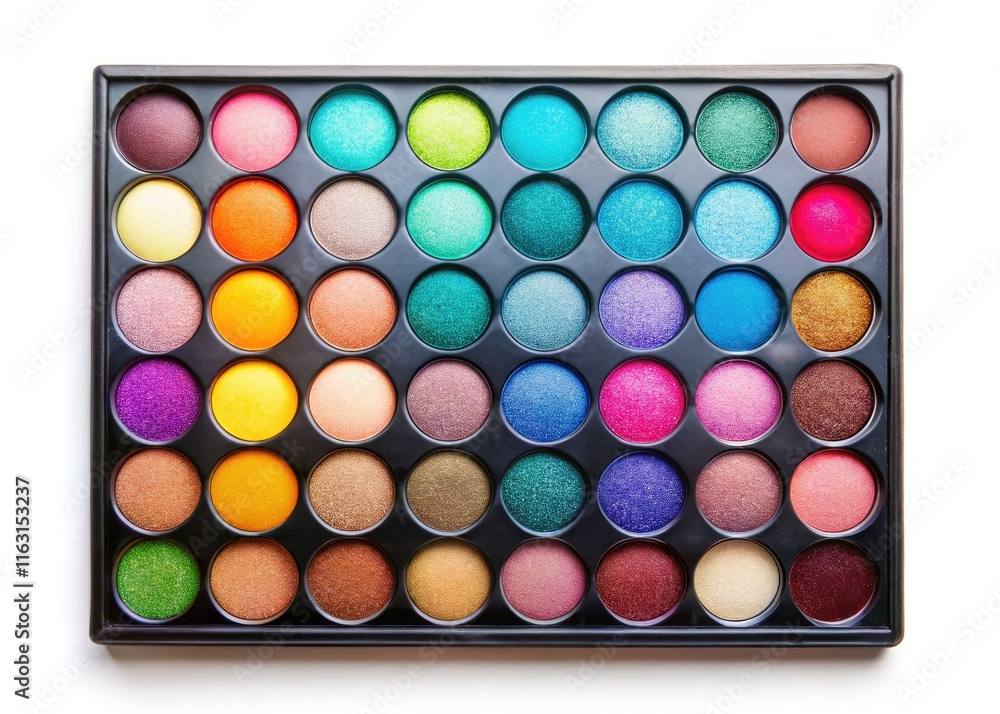 Surreal shades explode in this colorful eyeshadow palette. Vibrant, isolated pigments for artistic expression. Surreal shades explode in this colorful eyeshadow palette. Vibrant, isolated pigments for artistic expression.