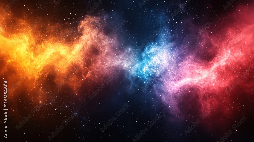 Fototapeta premium Vibrant cosmic nebula in deep space.