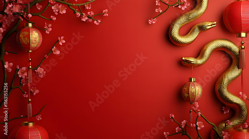 Wallpaper Mural  Abstract 2025 Happy New Year illustration with seasonal greeting in white and red with festive ornaments Torontodigital.ca