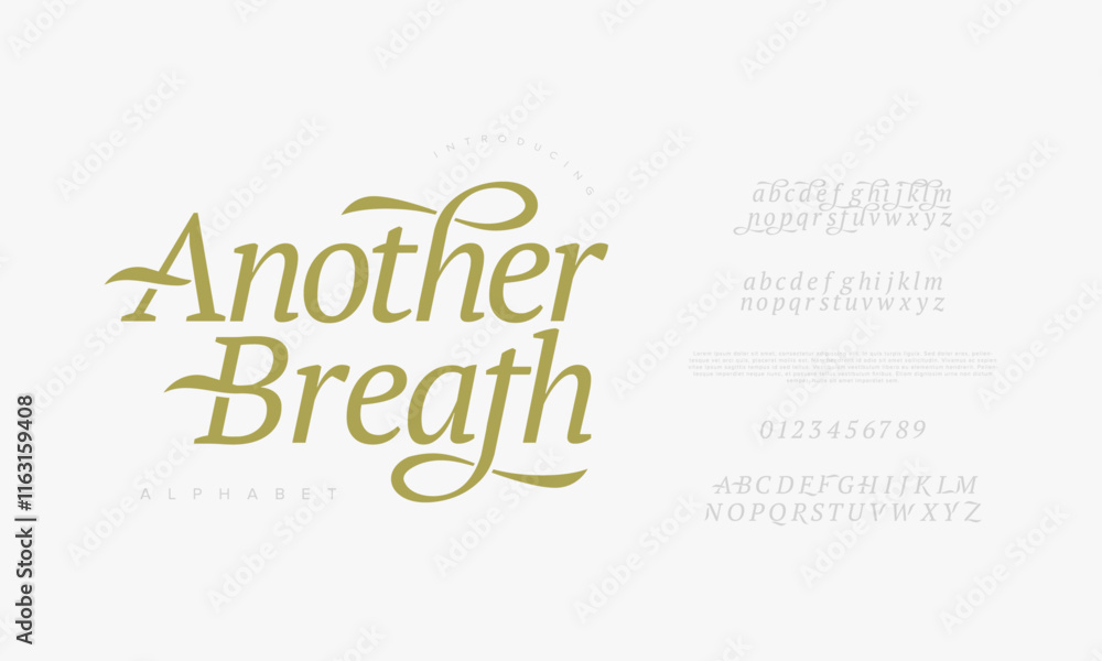 Breath typography beauty fashion elegant minimalist serif italic fonts decorative wedding vintage retro logos. Minimal luxury font alphabet logo. Vector illustration Breath typography beauty fashion elegant minimalist serif italic fonts decorative wedding vintage retro logos. Minimal luxury font alphabet logo. Vector illustration