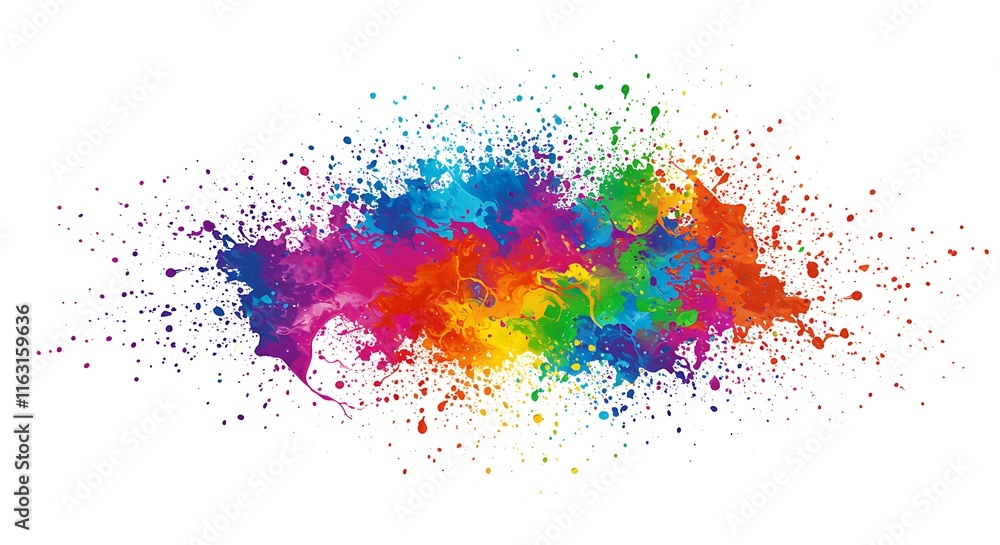 Colorful paint splash. Isolated design element on the transparent background. Colorful paint splash. Isolated design element on the transparent background.