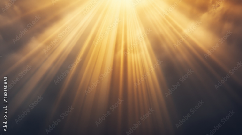 Obraz premium Intense sunlight breaking through dark void, creating golden hues and dramatic contrasts