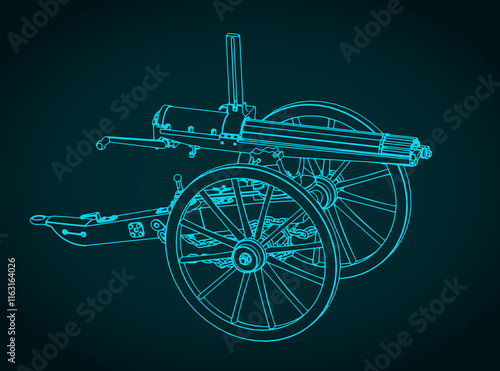 Gatling gun illustration photo