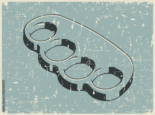 Brass knuckles retro poster