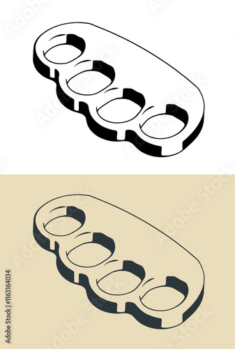 Brass knuckles illustrations