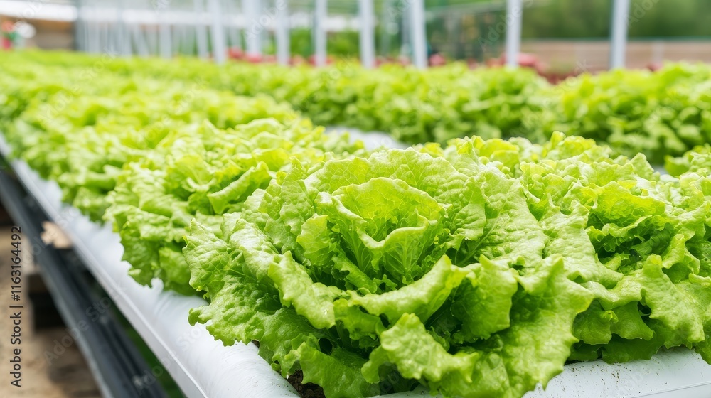 hydroponic lettuce cultivation in a greenhouse hydroponic lettuce cultivation in a greenhouse