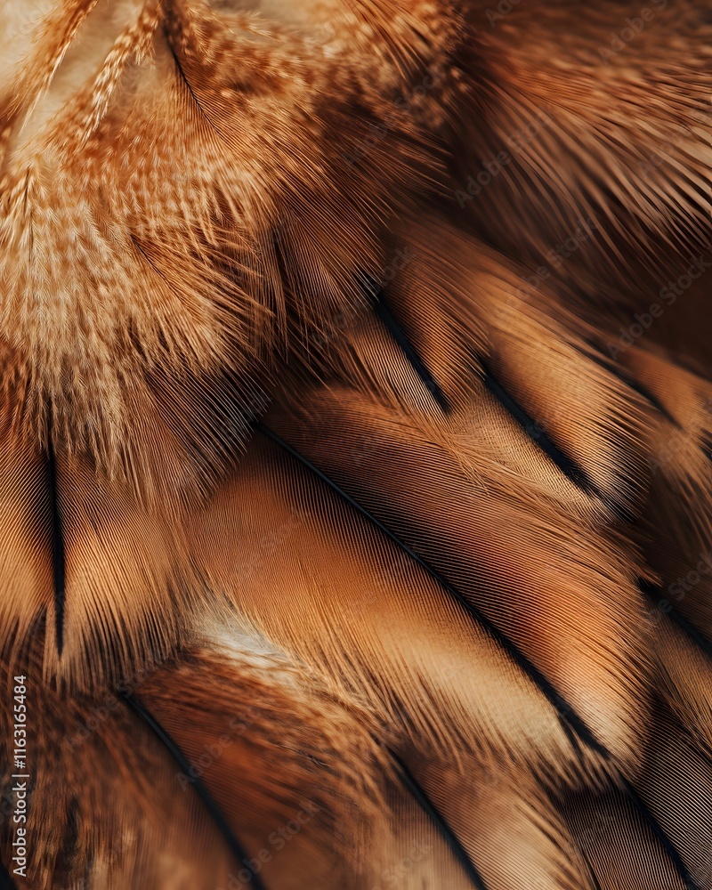 Obraz premium Close-up Photograph of Brown Bird Feathers