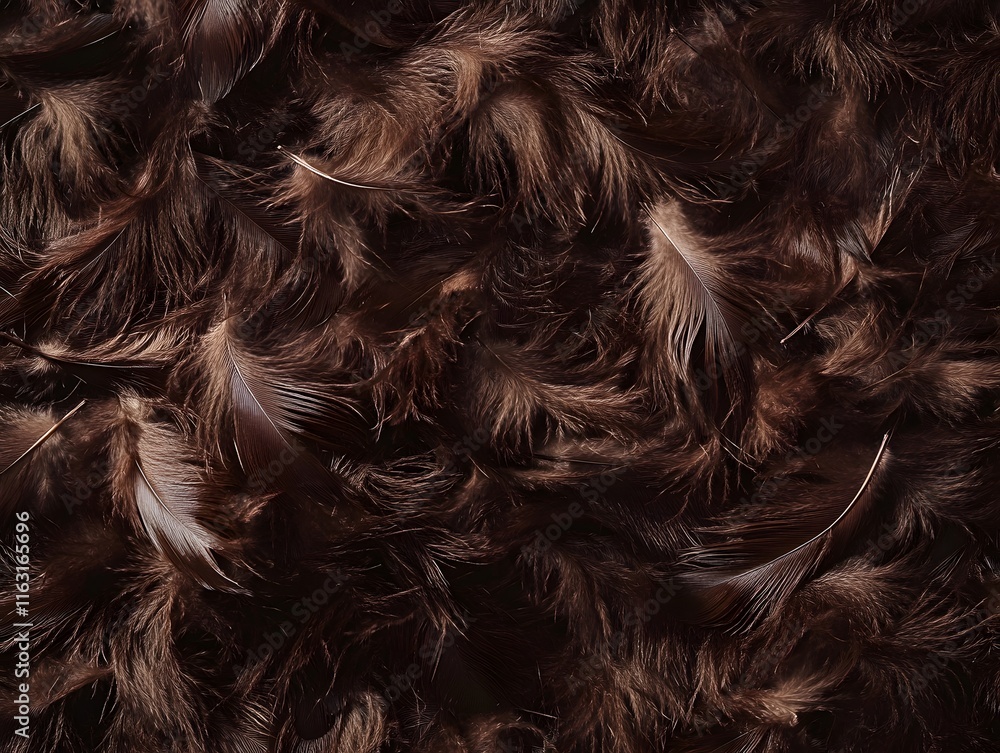 Naklejka premium Collection of Dark Brown Feathers