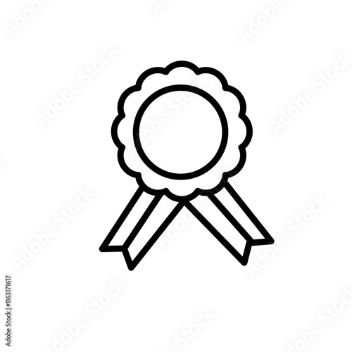 seal with ribbons vector, medal icon