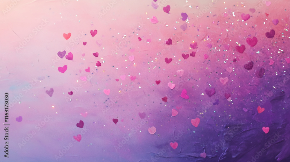 A soft gradient of pastel pinks and purples, with scattered glitter hearts floating gently across the screen. A soft gradient of pastel pinks and purples, with scattered glitter hearts floating gently across the screen.
