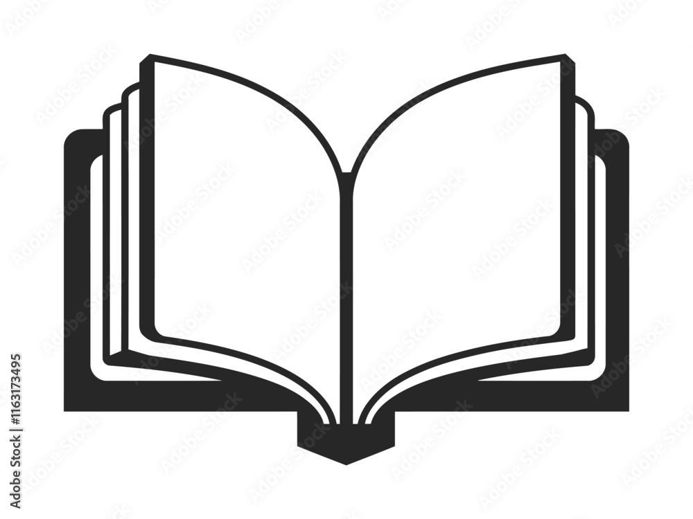 Book silhouette vector icon illustration. Book silhouette vector icon illustration.