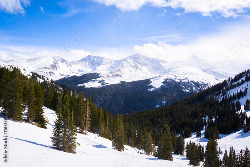 A snowy winter landscape at Copper Mountain in the Colorado Rockies