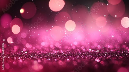 Soft abstract pink bokeh lights with glitter defocus and blur effects for creative backgrounds