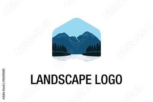 Mountain landcape vector logo design EPS 10