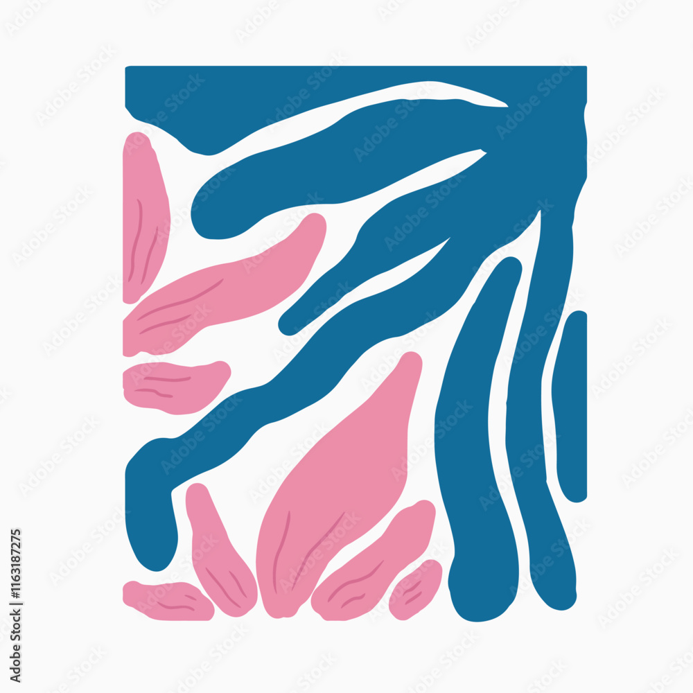 flwoers design art pink and clue design flwoers design art pink and clue design