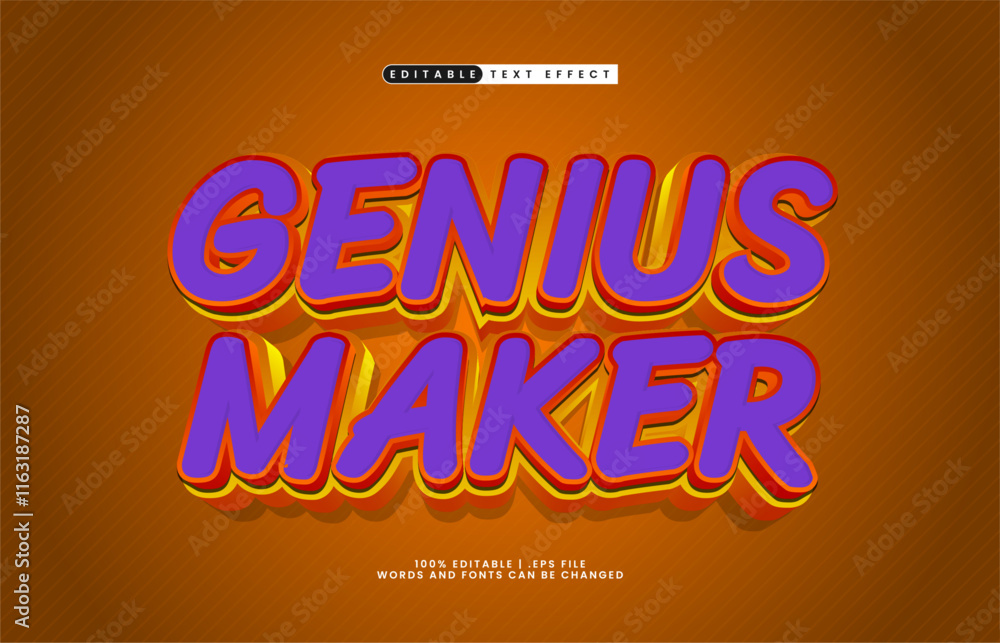 genius maker editable text effect with a art and good text style genius maker editable text effect with a art and good text style