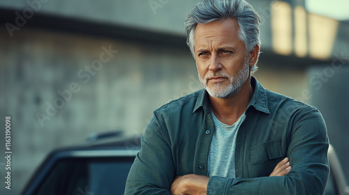 Thoughtful man in casual clothes, pondering a question, pensive expression, contemplative mood, insightful gaze