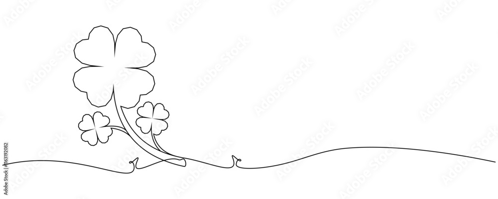 Obraz premium line art vector of a clover leaf